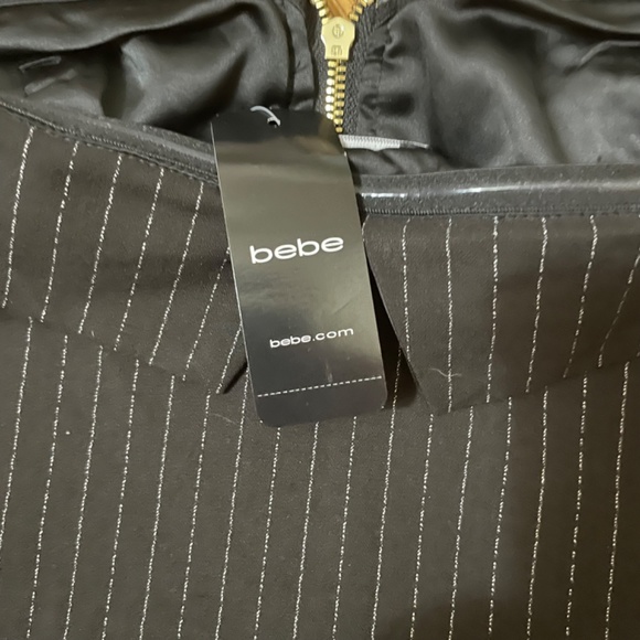 BEBE ZIPPER FRONT TAILORED PINSTRIPE BUSTIER Size 6 NWT SOLD OUT - Picture 11 of 11